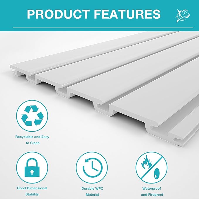 NeatiEase Slatwall Panel Wall Storage Systems, 4 x 4ft Slat Wall Paneling - Image 5