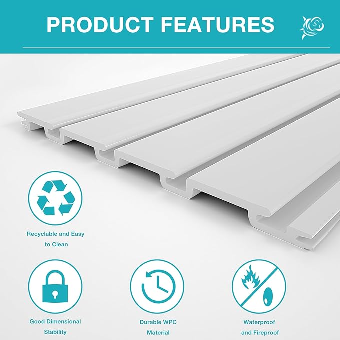 NeatiEase Slatwall Panel Wall Storage Systems, 2 x 4ft Slat Wall Paneling - Image 2