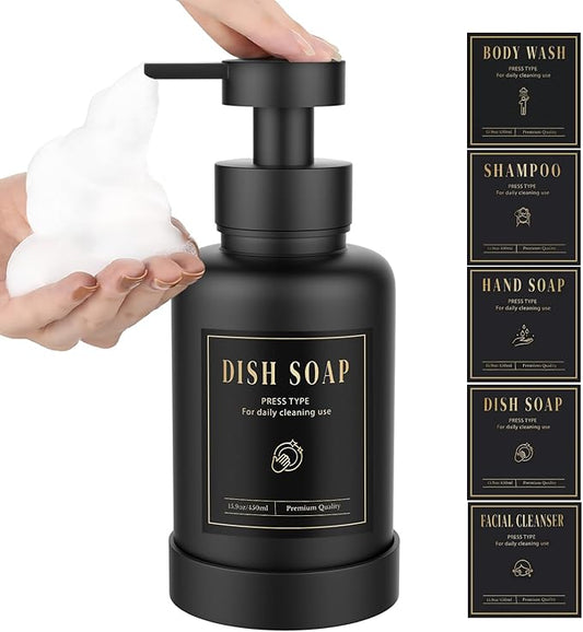 Luxspire Foaming Soap Dispenser, Glass Foam Pump Soap Dispenser, Non-Slip Hand by Luxspire