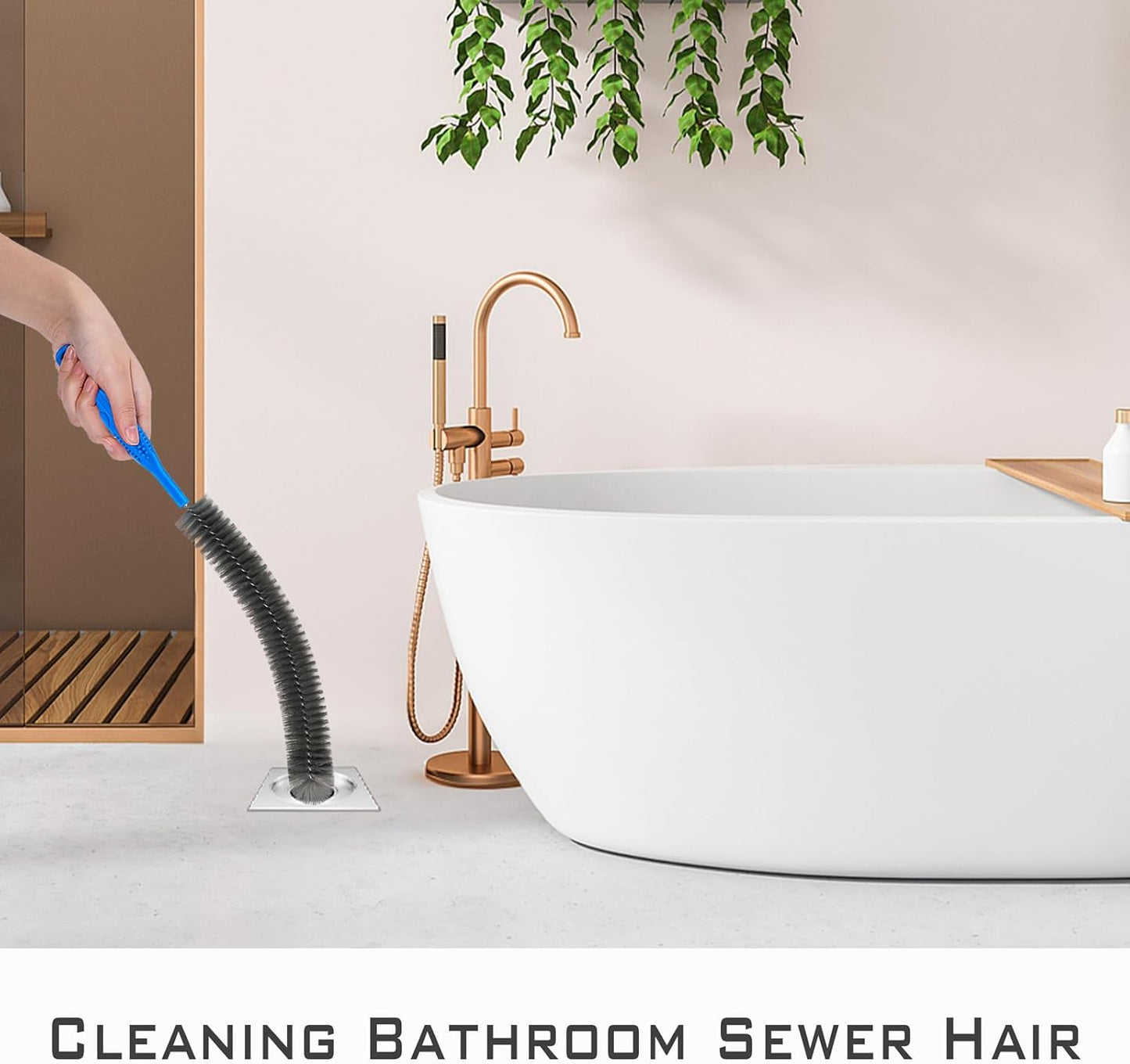 Refrigerator Coil Cleaning Brush，Sewer Set Brush Clog Remover,for Toilet, Kitchen Sink, Sewer, Bathroom Bathtub Hair Clogging Cleaning Tool，Long Drain Brush