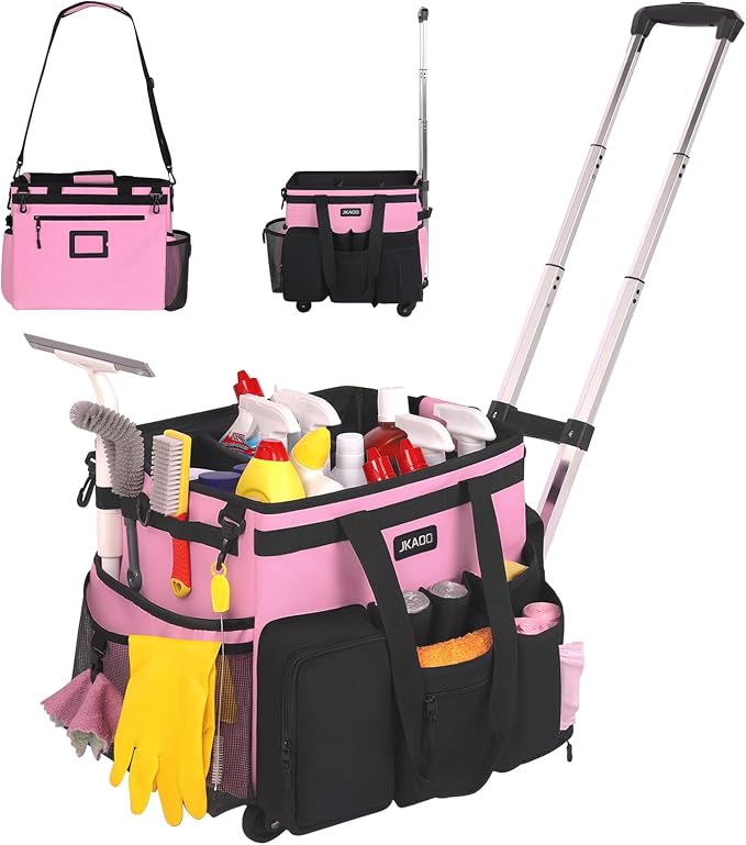 Large Rolling Cleaning Caddy Bag by JKAOO