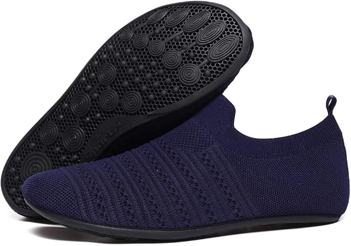 QZKDM Lightweight Slip on Grip Indoor House Slippers Barefoot Non Slip Home - Image 3