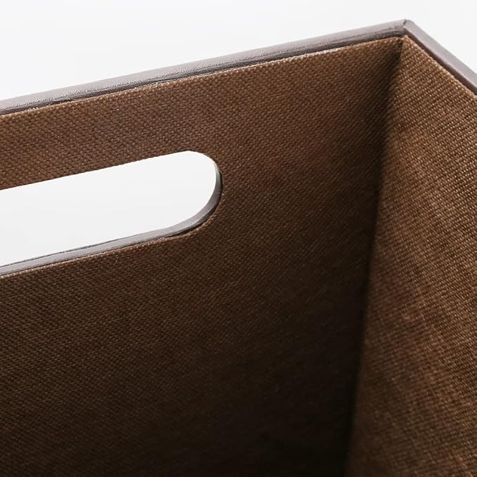 KINGFOM Classic Pu Leather Trash Can Wastebasket, Garbage Container Bin - Image 9