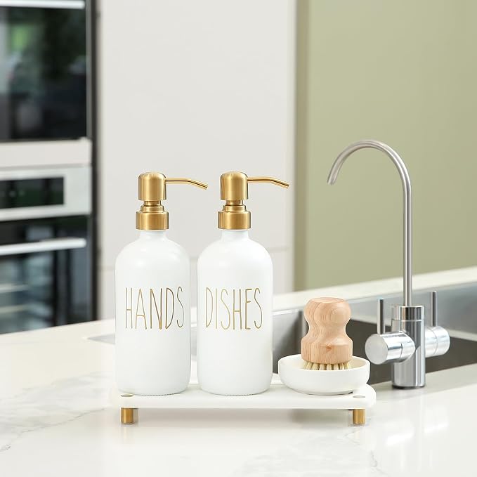 MOMEEMO Gold Soap Dispenser Set Comes - Image 7