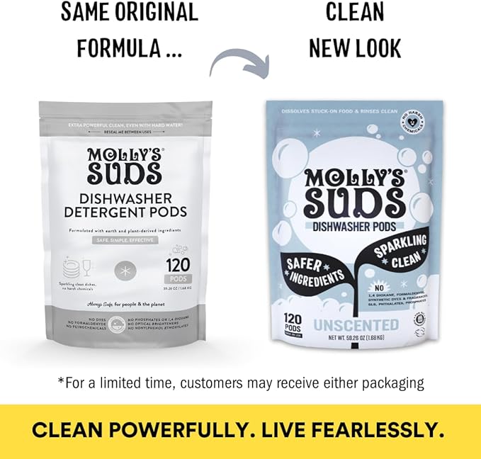 Molly's Suds Dishwasher Pods | Clean Dishwasher Detergent, Cuts Grease & Rinses - Image 2