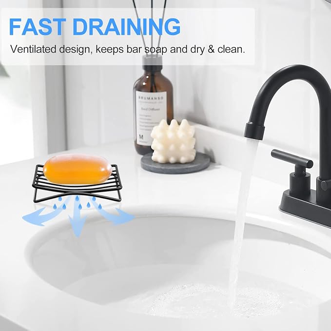 Soap Dish Bar Soap Holder for Shower Bathroom, Stainless Steel Self-draining - Image 4