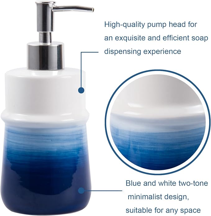 Navy Blue Ceramic Soap Dispenser - Image 3