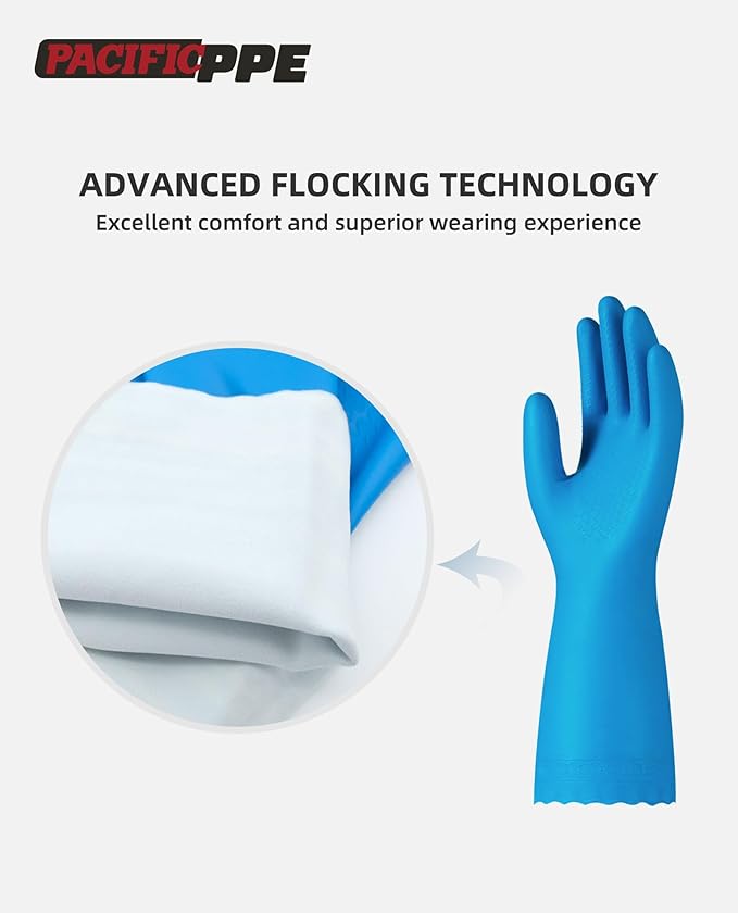 PACIFIC PPE 4 Pairs Reusable Dishwashing Cleaning Gloves - Image 2