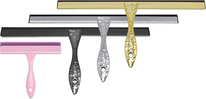 2-Pack Shower Squeegee for Glass Doors, 10 inch Silver Stainless Steel & 5 inch - Image 8