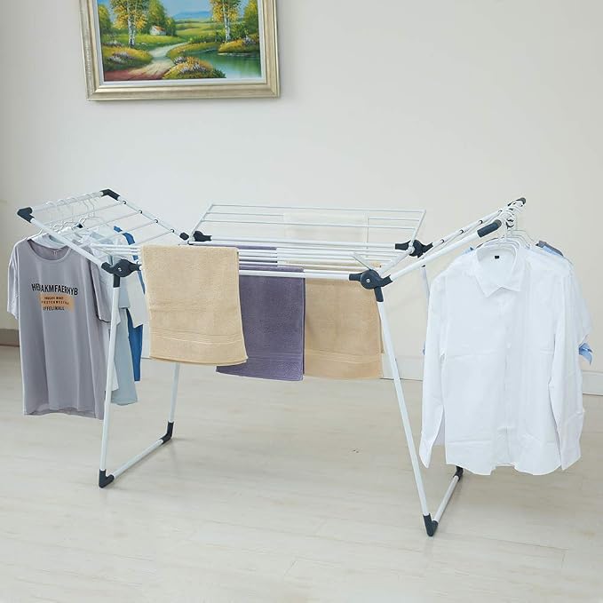 Clothes Drying Rack Adjustable Gullwing and Foldable Space-Saving Laundry Rack - Image 5
