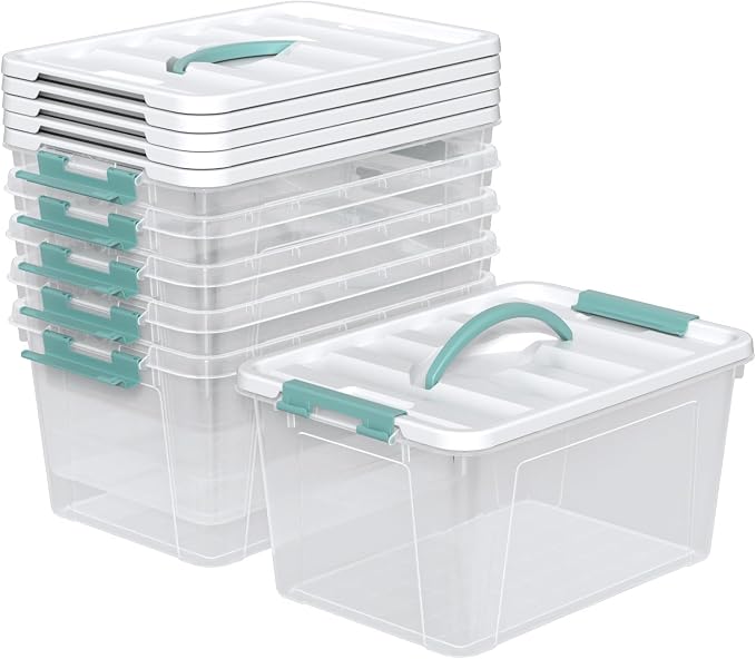 Zopnny 14 Quart Plastic Lidded Storage Bin - Image 4