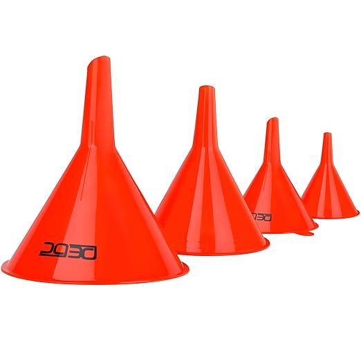 DEDC Oil Funnels, Gas Funnels, Plastic Funnel Set by DEDC