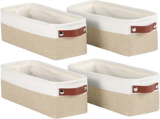 Univivi 4PC Long Narrow Storage Baskets, Small Fabric Storage Bins by Univivi