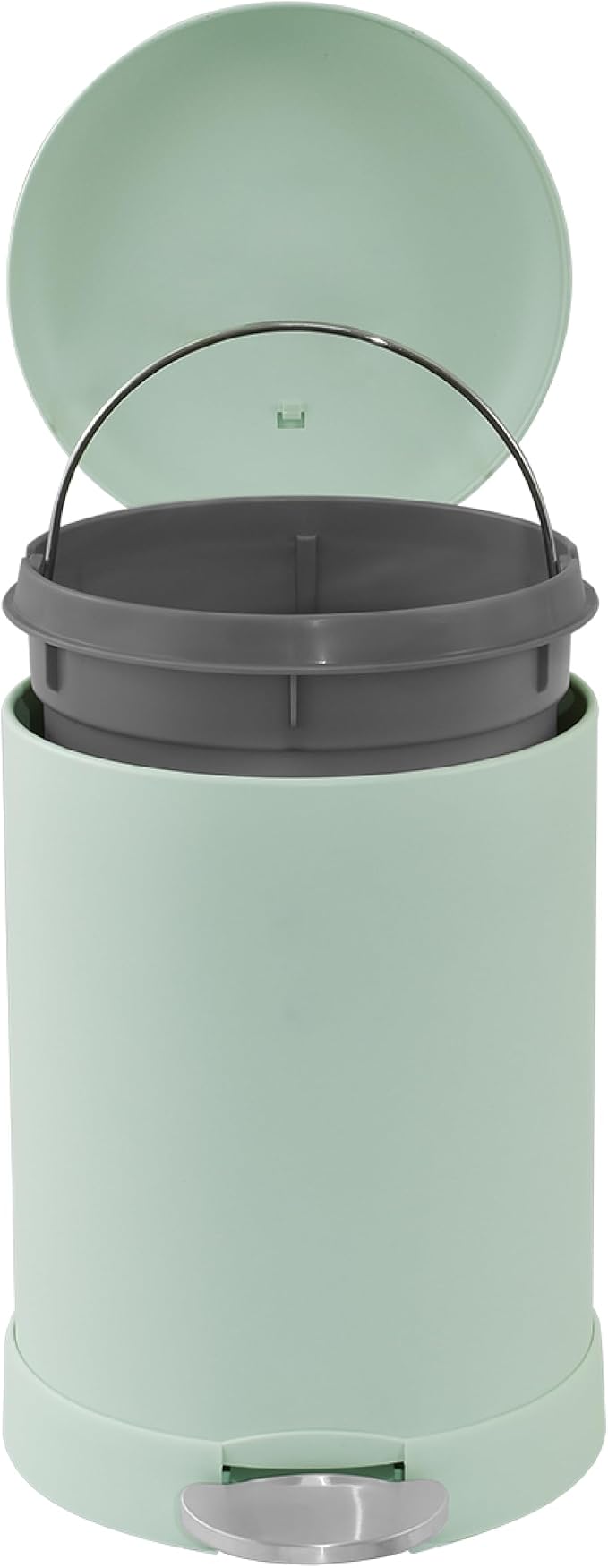 Glad Small Trash Can, 1.2 Gallon | Round Stainless Steel Garbage Bin - Image 3