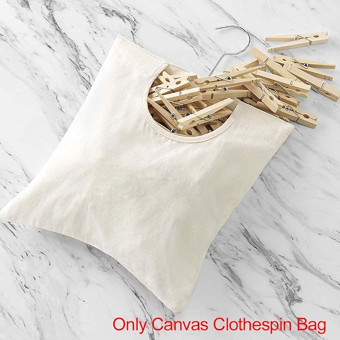 JIANWEI Canvas Clothespin Bag, Clothes Pins Bag Holder, Laundry Clothes Pin - Image 9