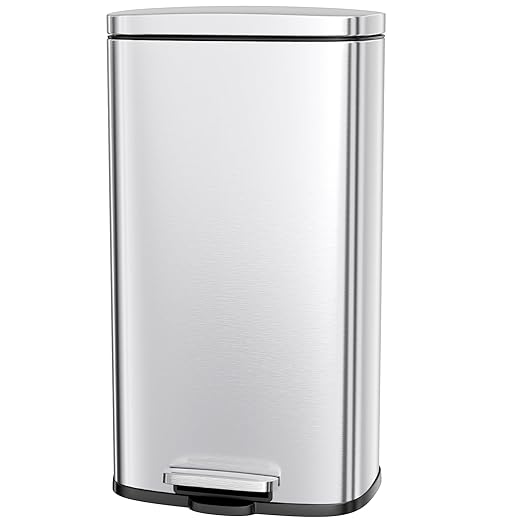 AthLike Trash Can, Stainless Steel Kitchen Garbage Can, Step Waste Bin by AthLikeforEveryone