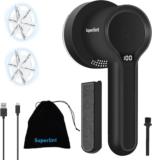 SUPER LINT Electric Fabric Shaver Electrostatic Brush, LED Display, by Home
