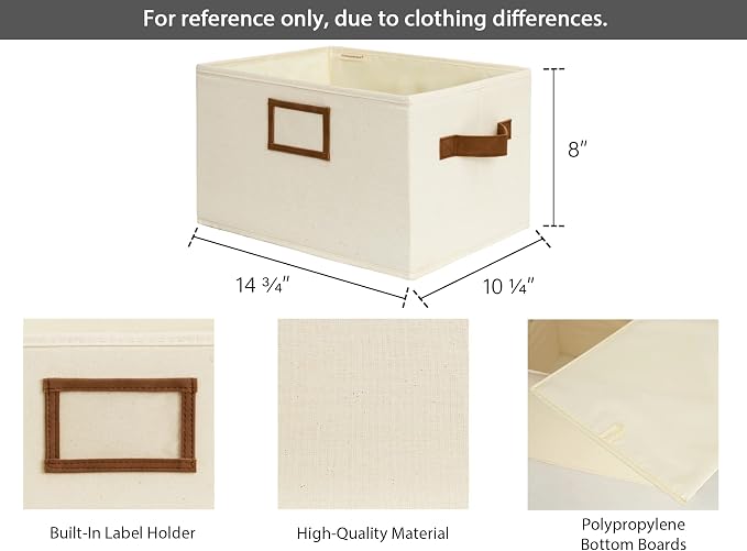 StorageWorks Storage Baskets for Shelves, Foldable Fabric Closet Storage Bins - Image 2
