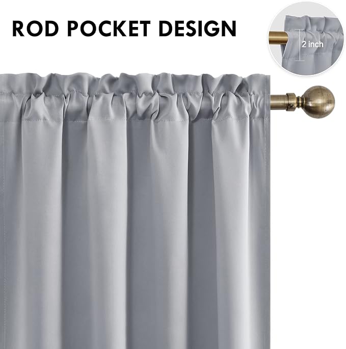 DWCN Blackout Curtains Room Darkening Thermal Insulated Bedroom Curtains Window - Image 4