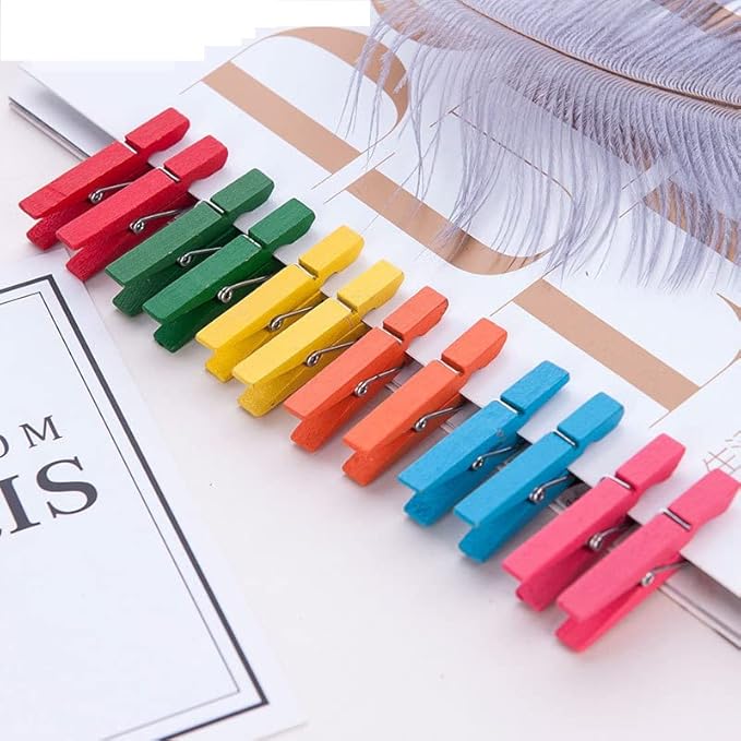 1.9" Wooden Clothespins Hanging Clothes Pins Clip Photo Holder DIY Gift Festive - Image 4
