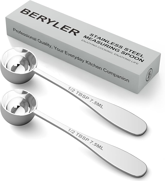 2PCS 1/2tbsp Single Measuring Spoon, Stainless Steel Individual Teaspoon by BERYLER