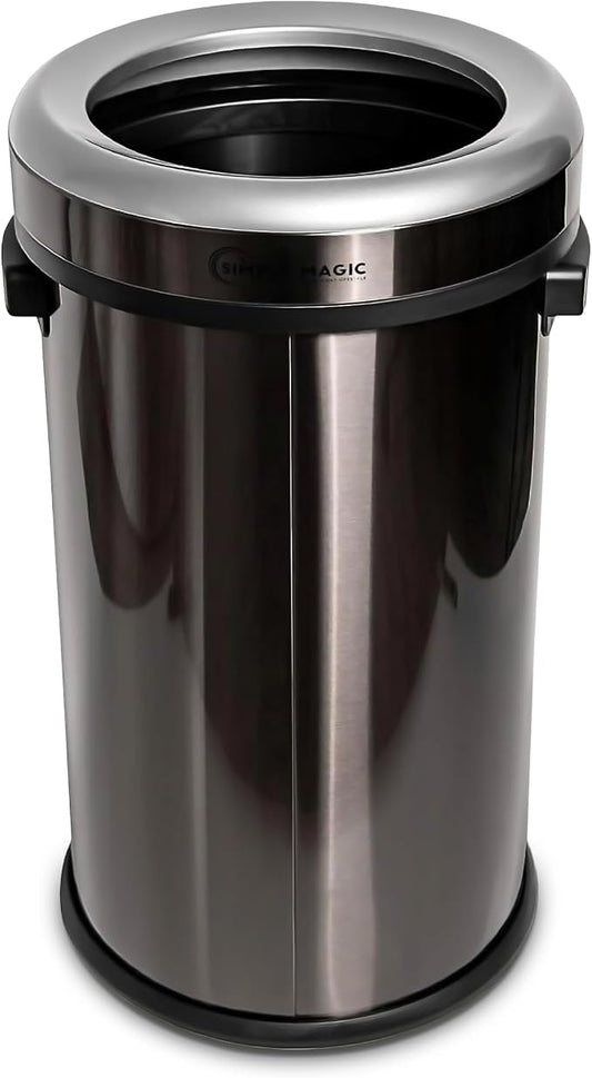 65 Liter / 17 Gallon Open Top Trash Can, Elegant Black Finish by SIMPLI-MAGIC