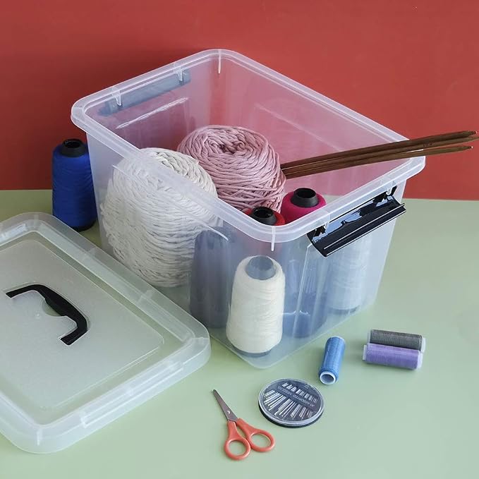 10 L Clear Plastic Latching Box, Plastic Storage Bin - Image 6