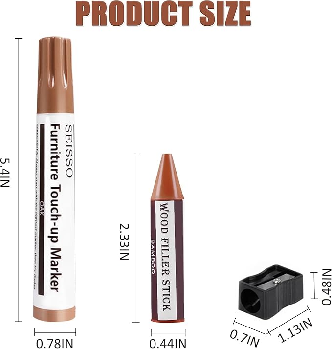 SEISSO Furniture Repair Kit, 18 Colors Touch Up Markers and Wood Filler Sticks - Image 6