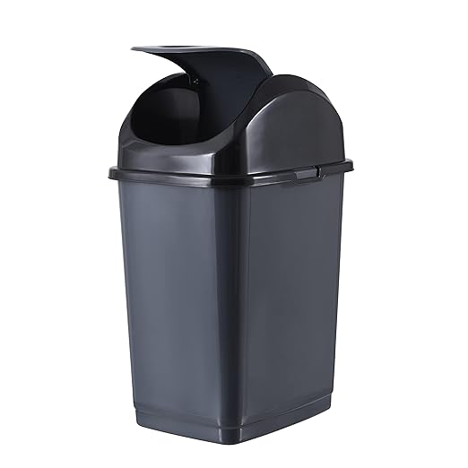 Superio Medium Trash Can with Lid 4.5 Gallon Plastic Swing Top Garbage Can Slim - Image 3