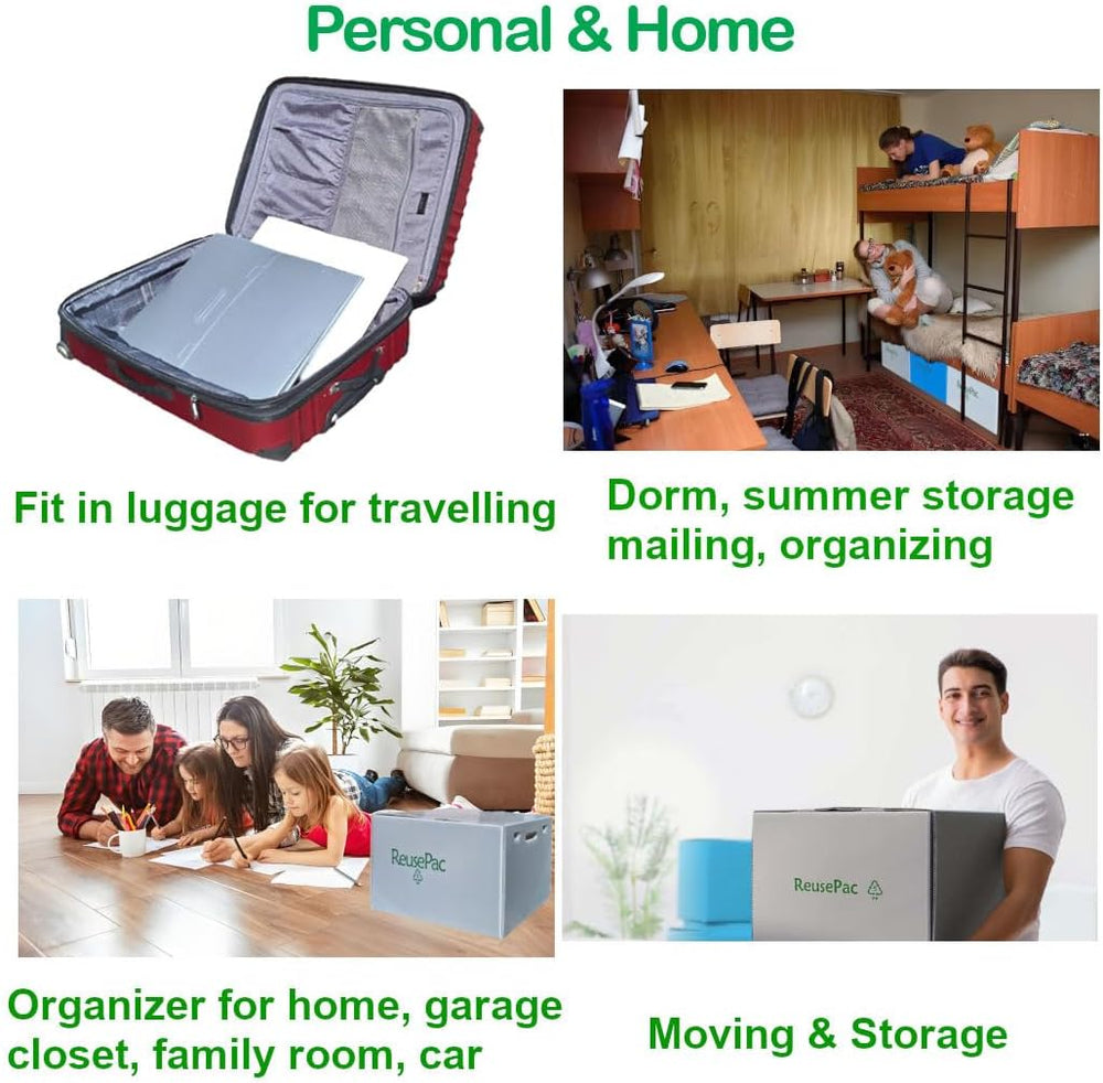 Reusable Foldable Box Corrugated PP Lightweight, Storage Moving Mailing, Heav...