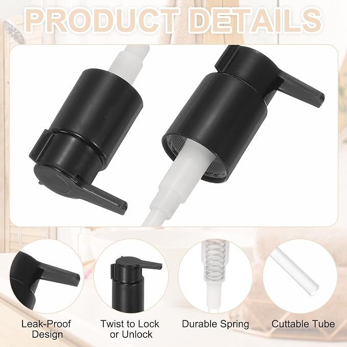 uxcell 2 Pcs Soap Dispenser Pump Heads, Hand Soap Dispensers Top Pumps - Image 3