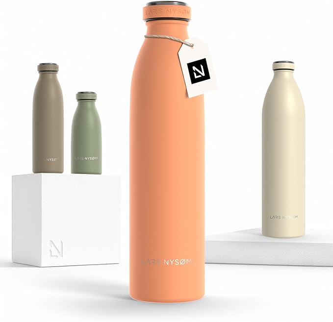 LARS NYSØM Stainless Steel Insulated Water Bottle 12oz 17oz 25oz 34oz 51oz | by LN