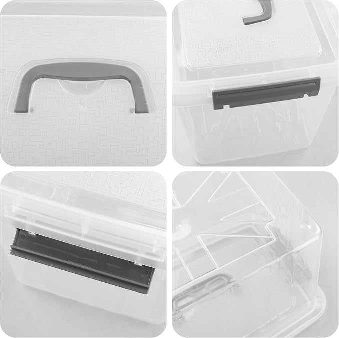 Bringer 6-Pack Clear Plastic Latching Storage Box, Plastic Box, 10 L - Image 3