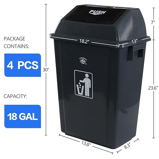 18 Gallon Plastic Trash Can - Image 2