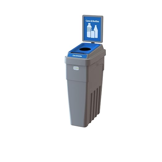 LeanStream Bin - 23 Gallons | 1 Stream | Cans & Bottles Attached Backboard | by CleanRiver