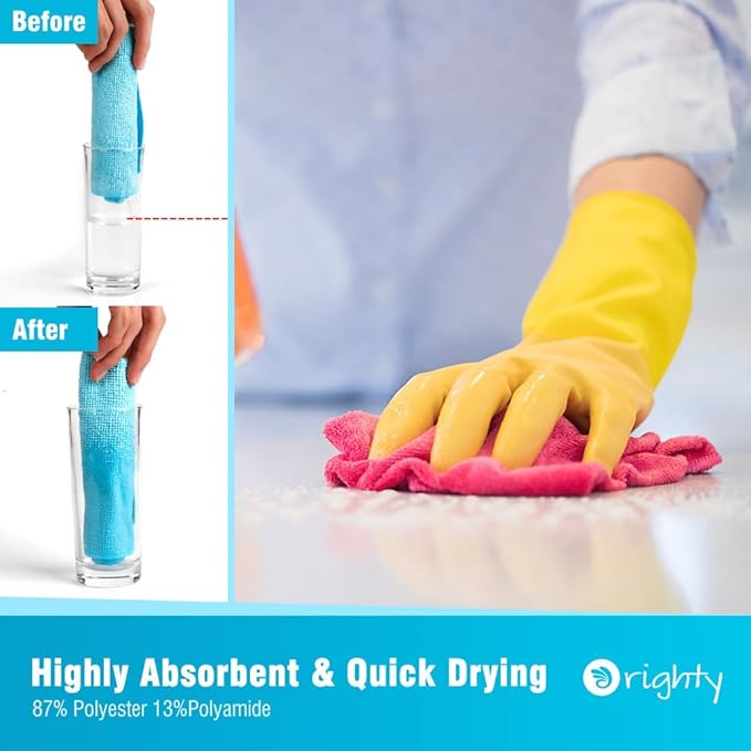 Orighty Microfiber Cleaning Cloths, Highly Absorbent Cleaning Supplies - Image 3