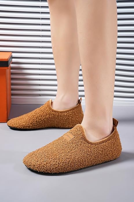 QZKDM Lightweight Slip on Grip Indoor House Slippers Barefoot Non Slip Home - Image 4