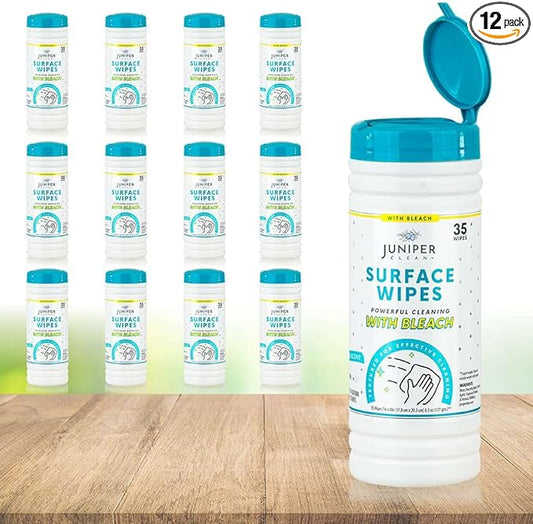 12 Pack Surface Cleaning Wipes by JuniperCLEAN