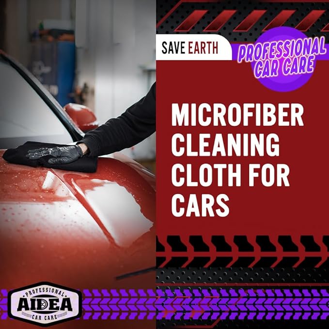 AIDEA Microfiber Cleaning Cloth Black 10PK, Microfiber Towels - Image 4