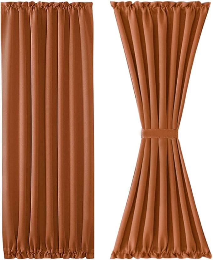DWCN French Door Curtains – Rod Pocket Thermal Blackout Curtain - Image 7