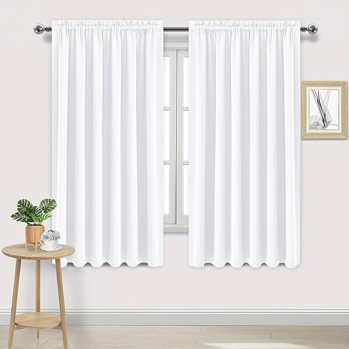 DWCN White Curtains for Living Room Thermal Insulated, 50% Light Blocking by DWCN