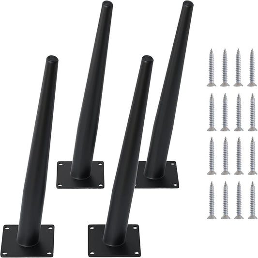 4PCS 12 Inch Matte Black Tapered Angled Legs by IURRDOP