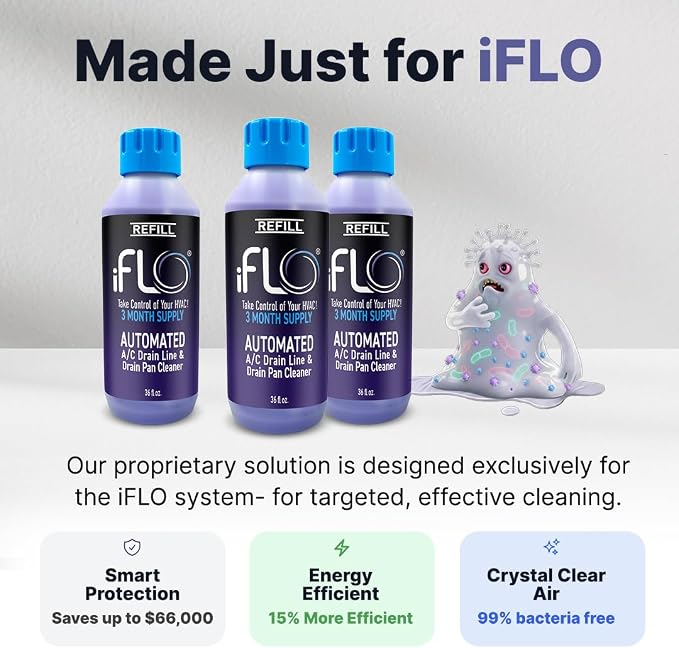 iFLO® Smart A/C Drain Line Cleaner and Drain Pan Cleaner Cartridge, Fast-Acting - Image 4