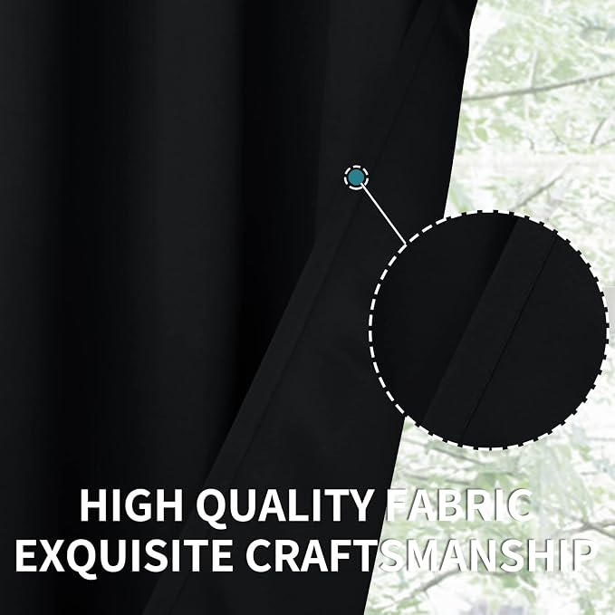 BGment Black Blackout Curtains for Bedroom 52 x 72 Inch Long - Image 5