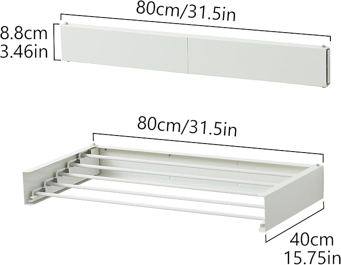 Clothes Drying Rack, Laundry Hanging Rack Collapsible, Wall Mounted Drying Rack - Image 3