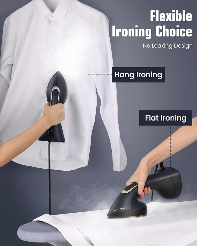 BEAUTURAL Steamer for Clothes, 2-in-1 Steam & Iron, 1200W Handheld Powerful - Image 4