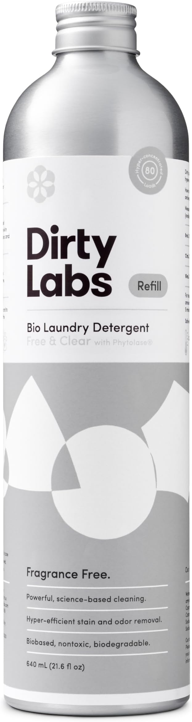 Dirty Labs | Scent Free | Bio Enzyme Liquid Laundry Detergent | 80 Loads | by DirtyLabs