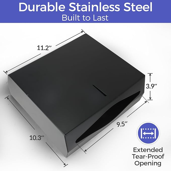 Paper Towel Dispenser Wall Mount, Matte Black Stainless Steel Commercial Paper - Image 5