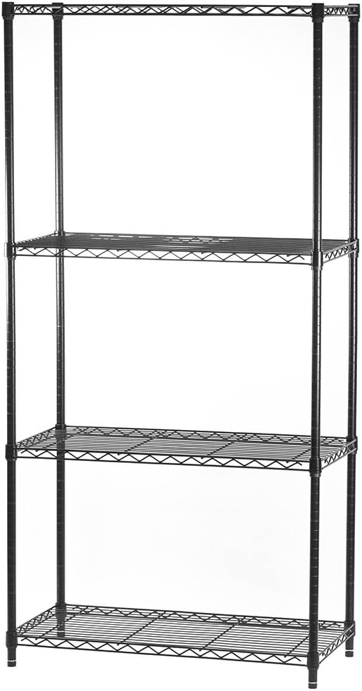 SI Shelving Inc. 8" d x 48" w x 72" h Black Wire Shelving with...