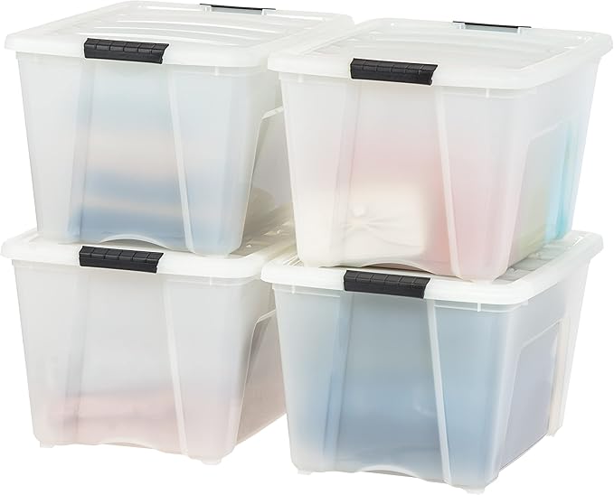 IRIS USA 54 Qt Stackable Plastic Storage Bins by IRISUSA